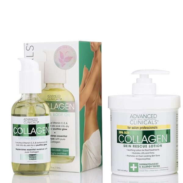 Advanced Clinicals Collagen Body Cream Moisturizer Lotion